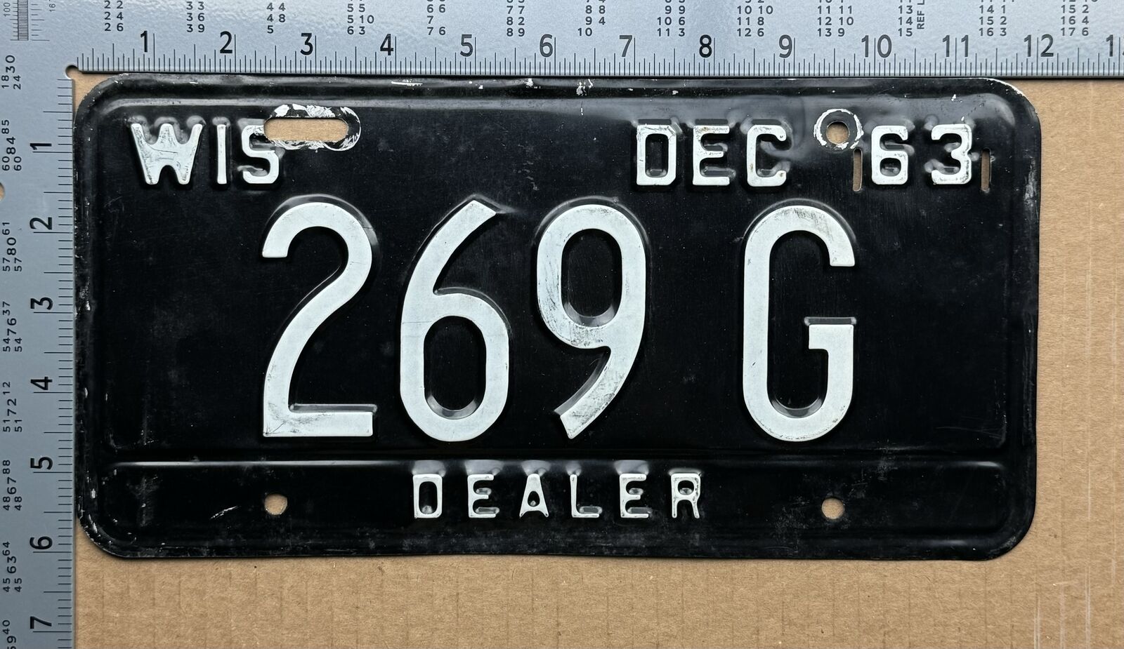 1963 Wisconsin dealer license plate 269 G Ford Chevy Dodge 15812