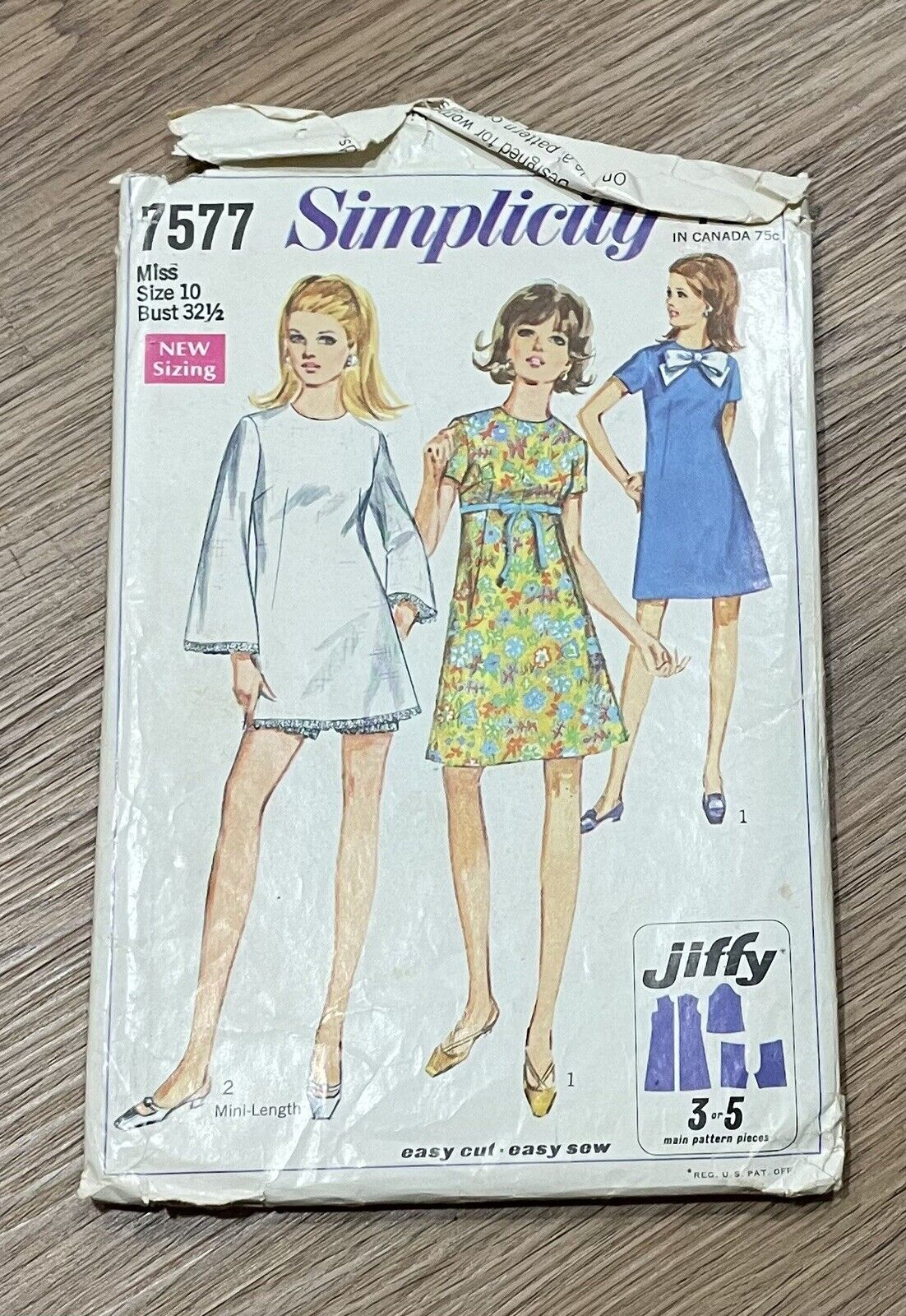 Vintage 1968 Simplicity 7577, Jiffy Dress, CC