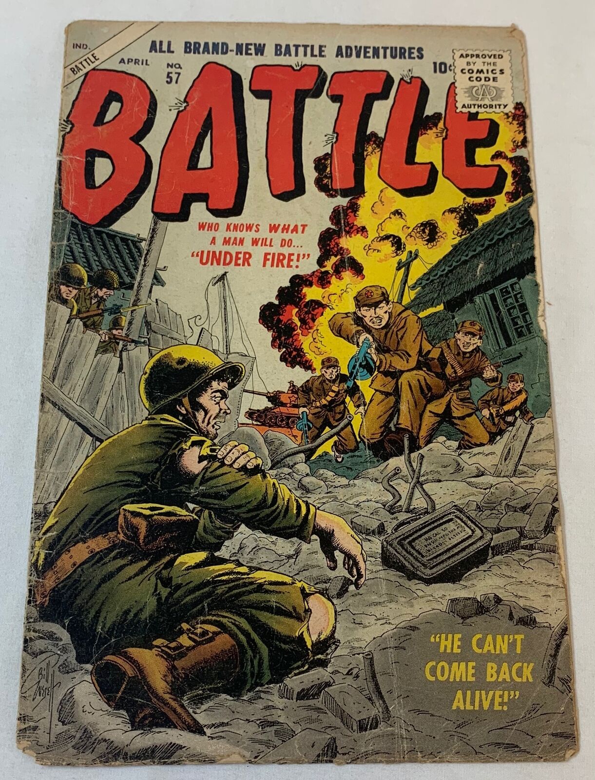1958 Atlas BATTLE #57 ~ just the cover