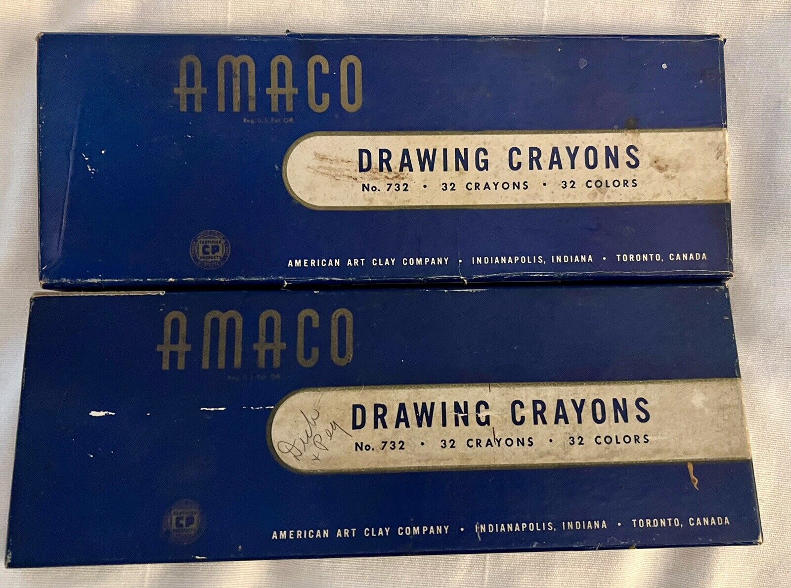Vintage Crayons Amaco Drawing Crayons Lot Of 2 Boxes American Art Clay Company