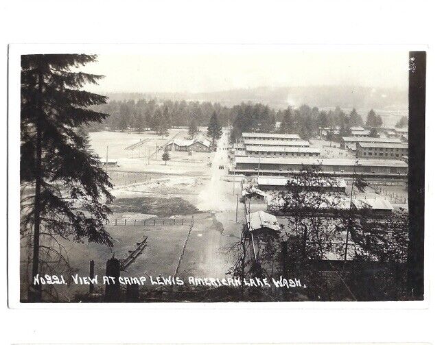 c1910s View Camp Lewis American Lake Washington WA RPPC Real Photo Postcard