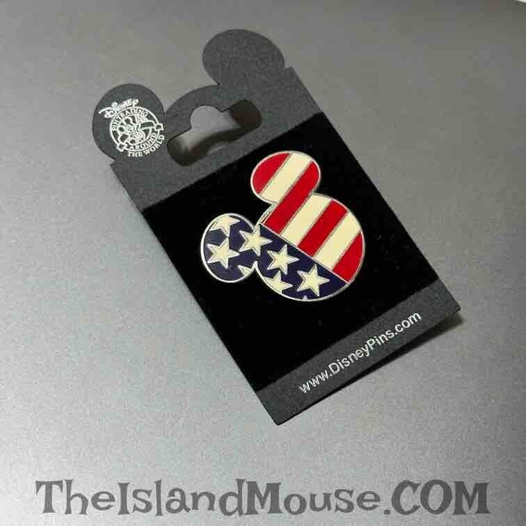 Disney DS Catalog Online Patriotic Mickey Head USA Flag Icon Pin (ND:8447)