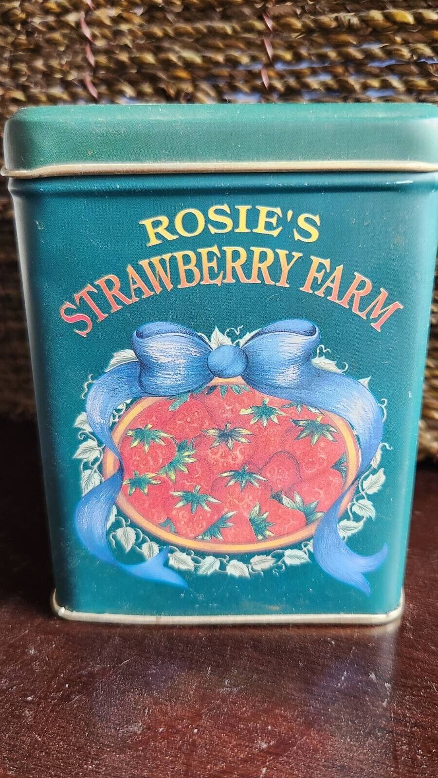 Vintage Rosie\'s Strawberry Farm Tin Can 4.5\