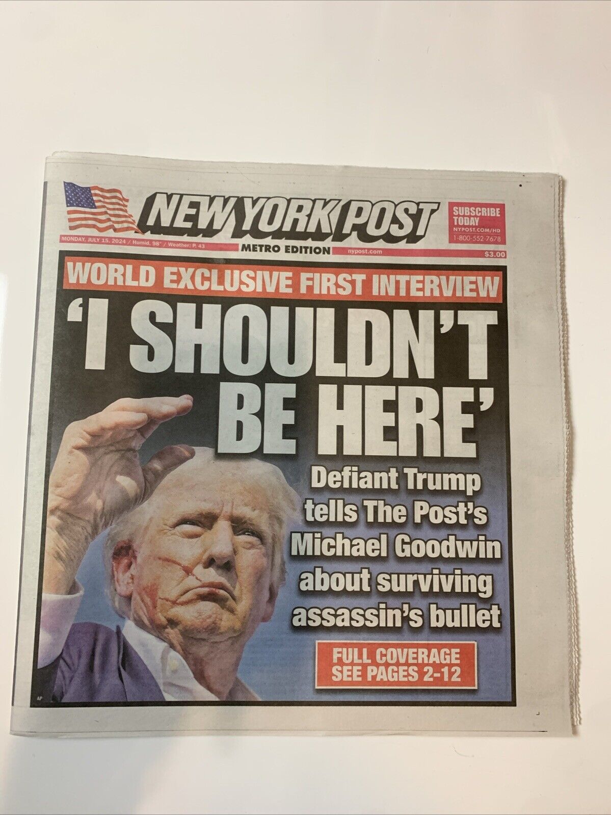 ny post trump 7/15/2024 world exclusive First Interview Maga Make America Great