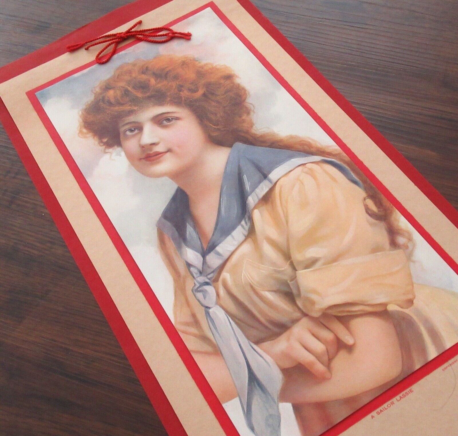 Antique 1913 Red Wing Advertising Calendar Sailor Lassie Gibson Girl Chromolitho