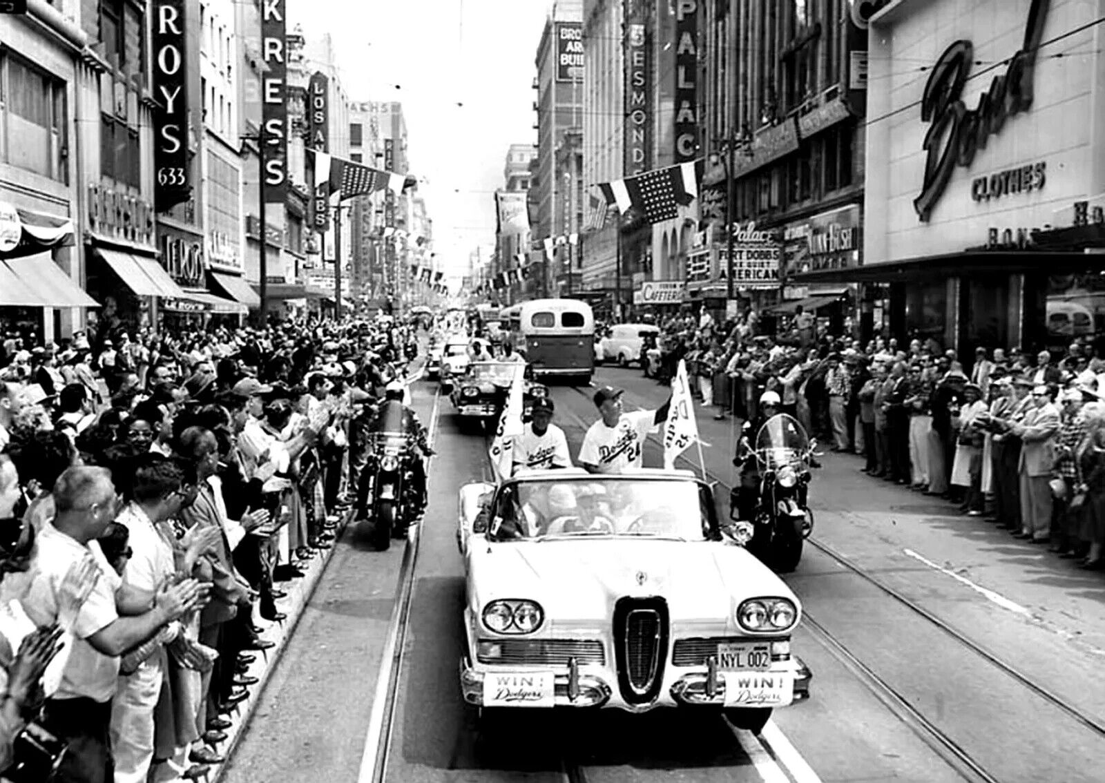 1958 DODGERS Arrival in Los Angeles PARADE Retro Baseball Poster Photo 13x19