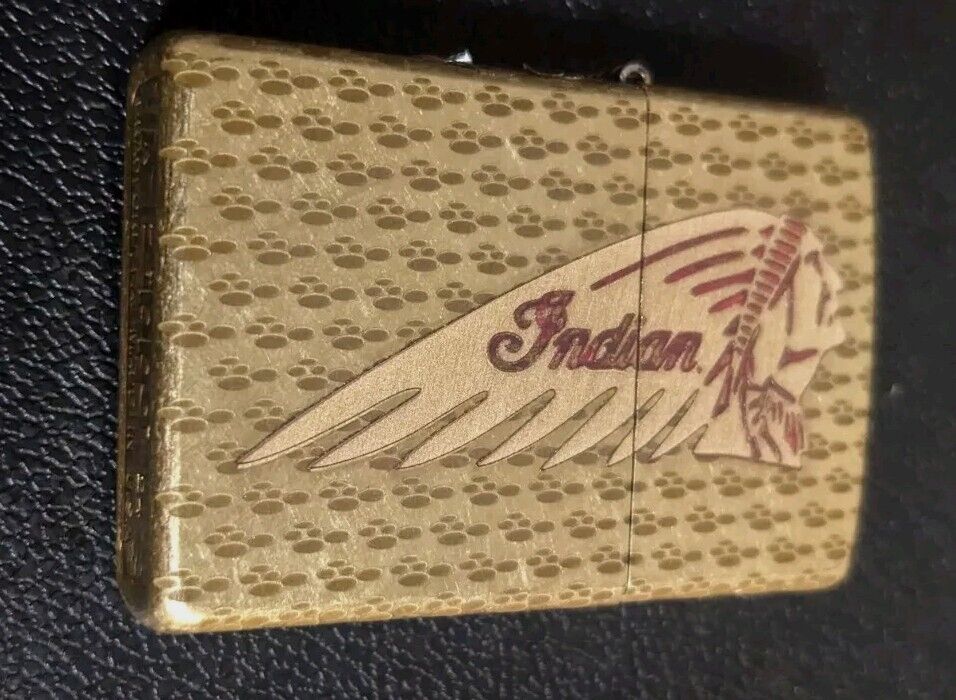 Indian Motorcycles All Brass Zippo Indian Chief With Beautiful Texture/Enamel 👍