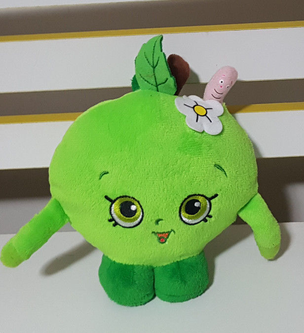 SHOPKINS GREEN APPLE WITH WORM IN HEAD PLUSH TOY SOFT TOY 18CM TALL
