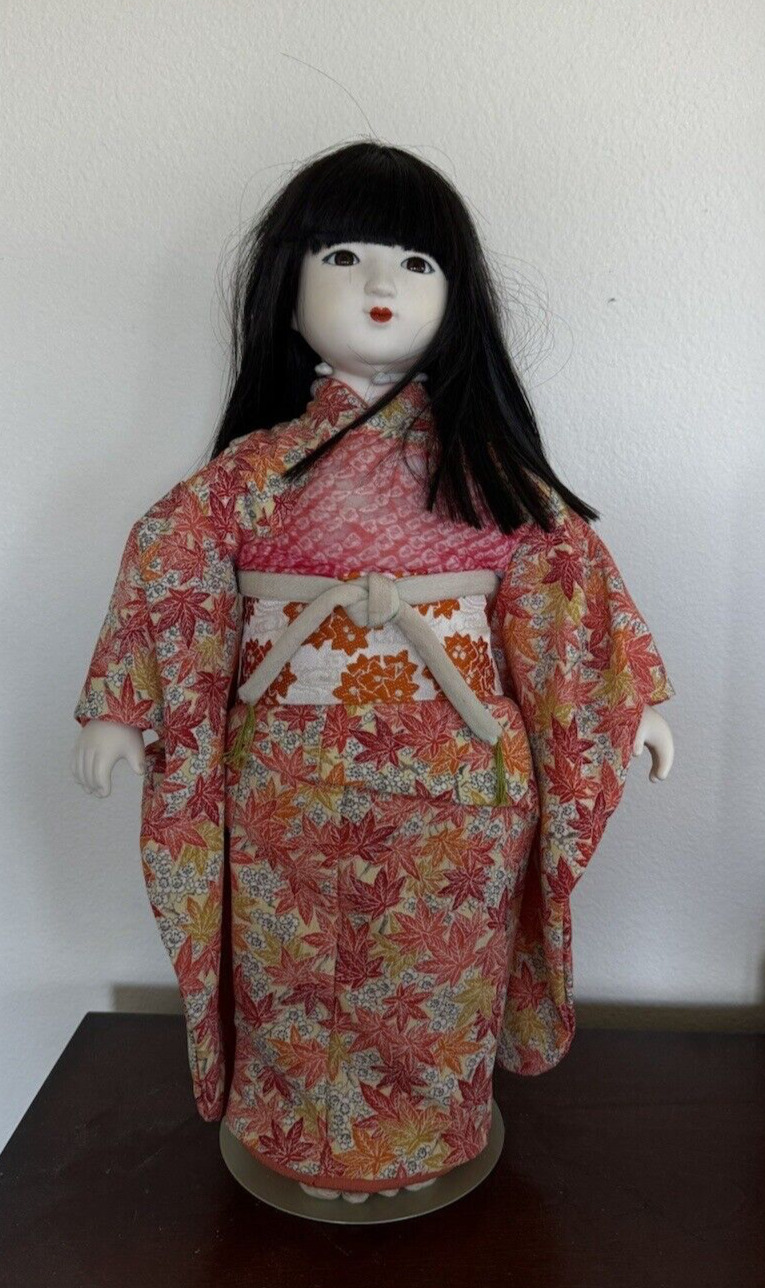 Vintage Ichimatsu Doll Japanese Traditional Craft Colorful Kimono Collectible
