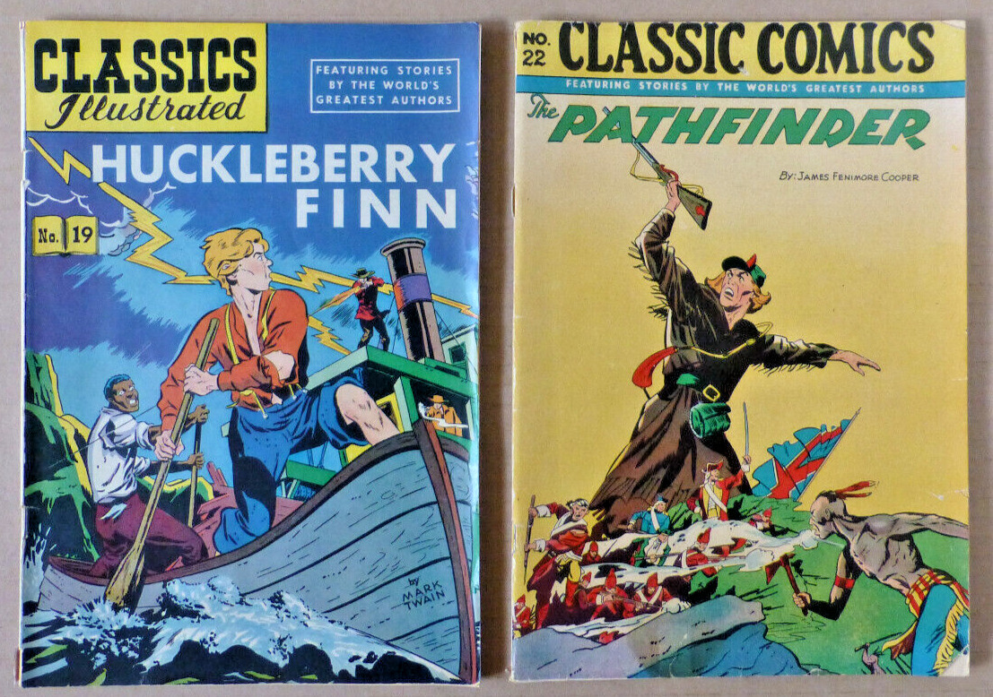 Classics Illustrated #19 Huckleberry Finn hrn 60 Pathfinder #22 hrn30  nice