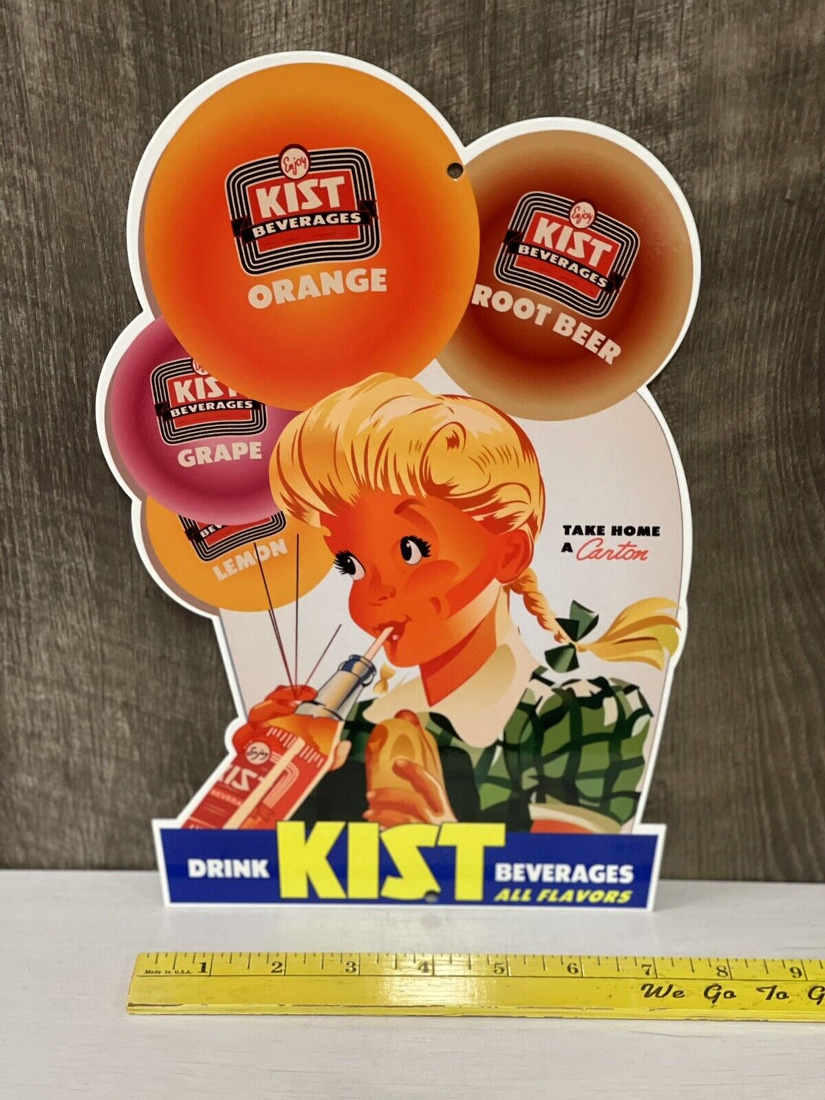Kist Orange Beverages Heavy Gauge Metal Sign Soda Pop Drive In Diner Rt 66 drink