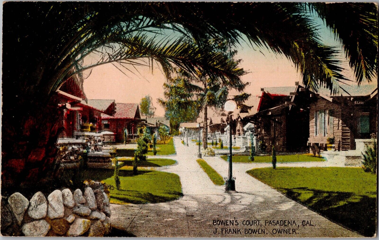 c 1920s Pasadena, California Bowen\'s Court Vintage Postcard