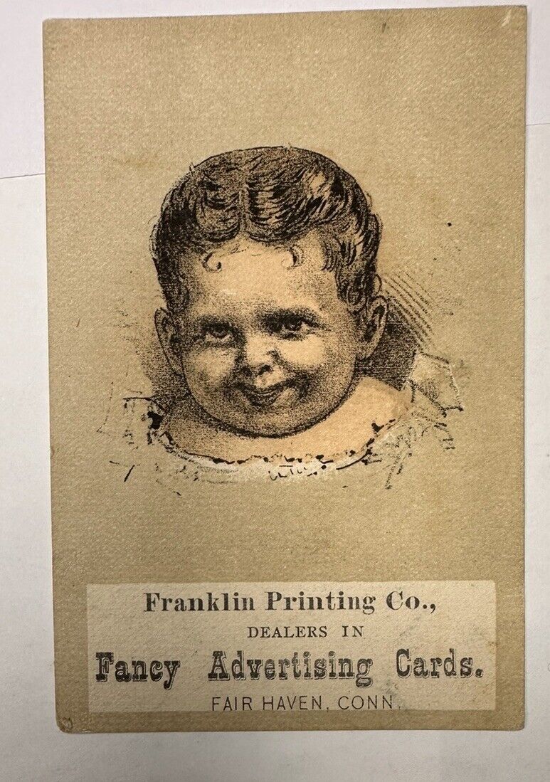 Victorian trade card Franklin Printing Fancy Advertising Cards Fair Haven  B76