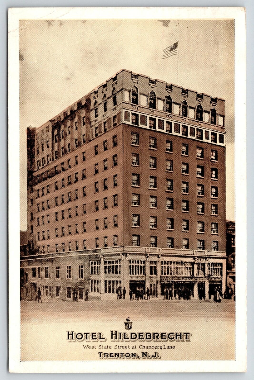 Trenton New Jersey~Hotel Hildebrecht~West State @ Chancery Lane~1930s Lumitone