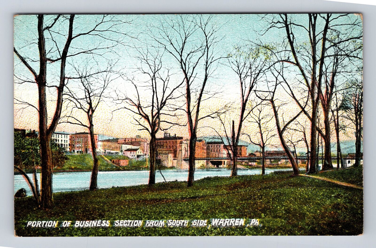 Warren PA-Pennsylvania, Portion of Business Section South Side, Vintage Postcard