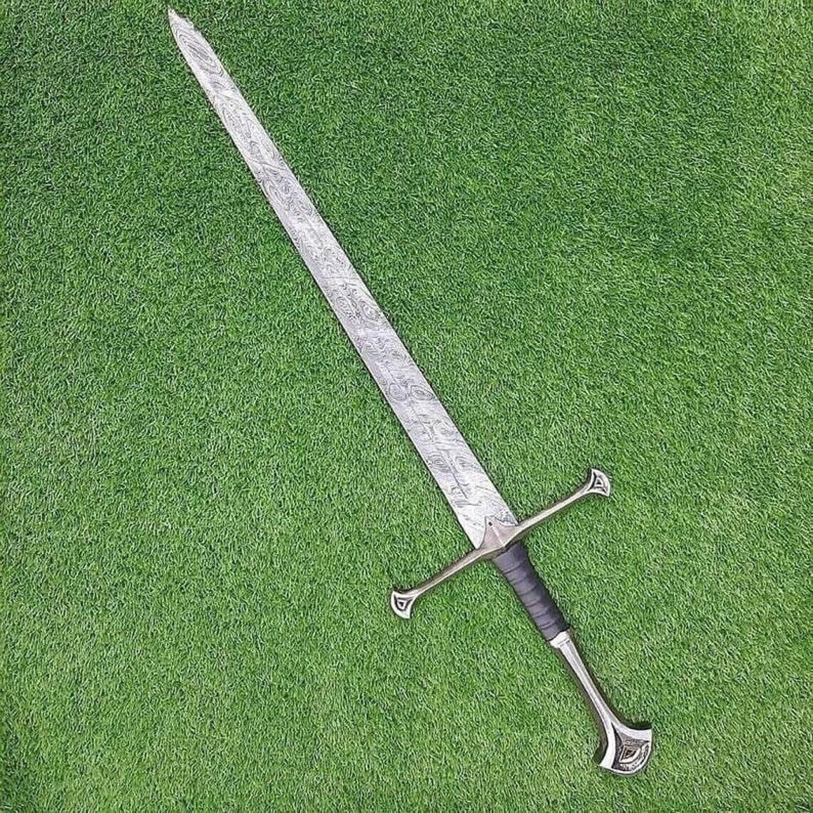Handmade Lord of The Rings Anduril Sword King Aragorn Damascus Narsil Sword