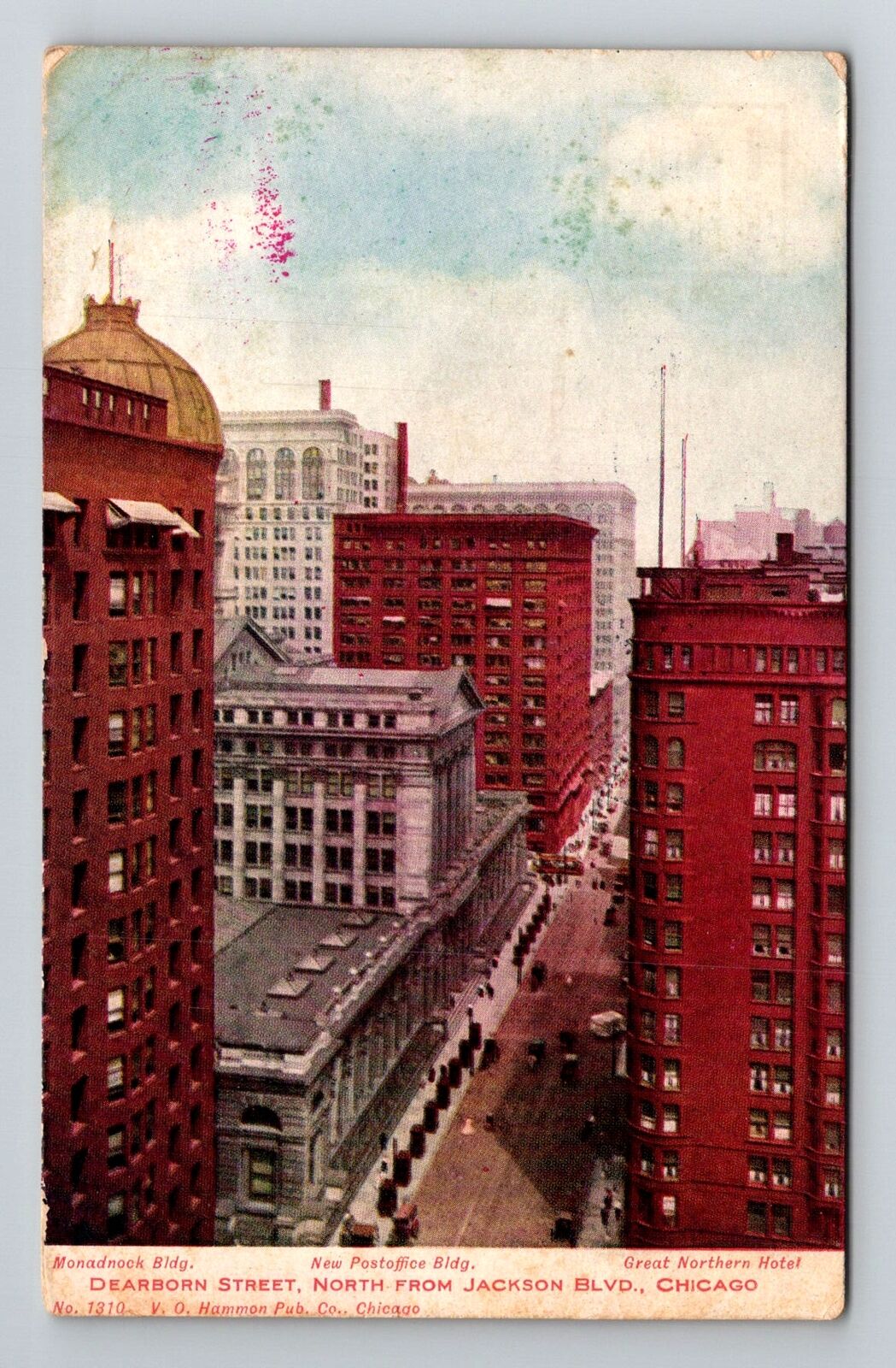 Chicago, IL-Illinois, Dearborn Street Hotel Buildings c1909, Vintage Postcard