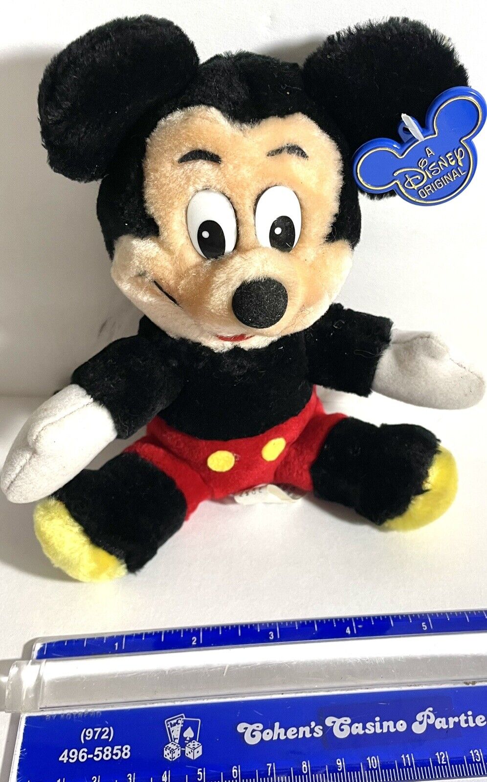 Vintage Disney Store Mickey Mouse plush Toy 6” +/-