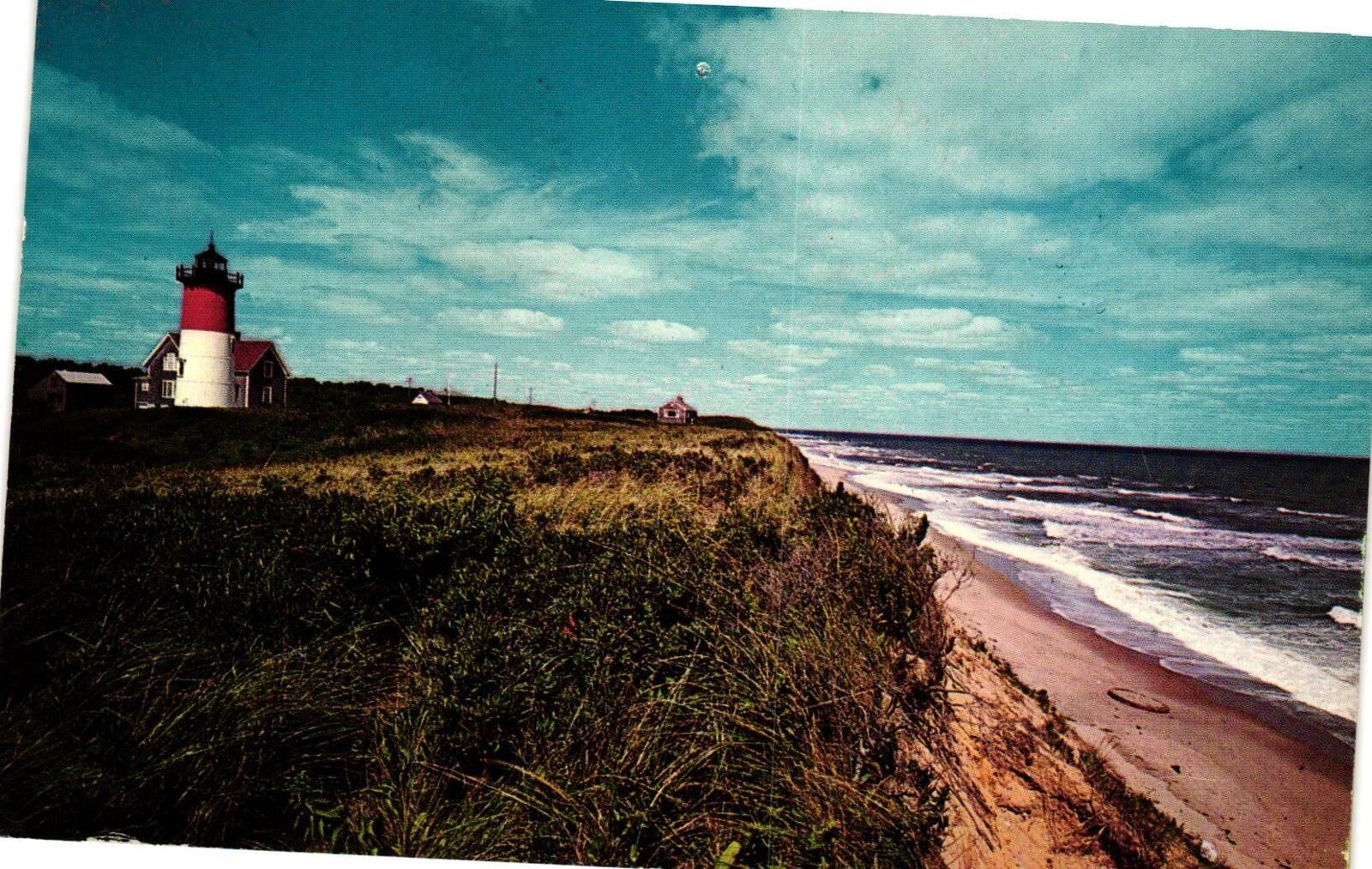 VTG Postcard- 18870. Nauset Light, Eastham on Cape Cod. Posted 1967