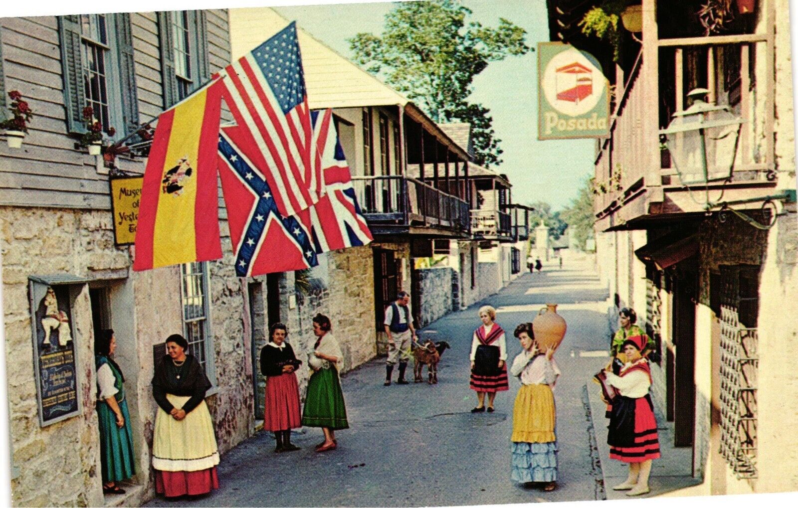 Vintage Postcard - Street View St George Street St Augustine Florida FL Un-Post