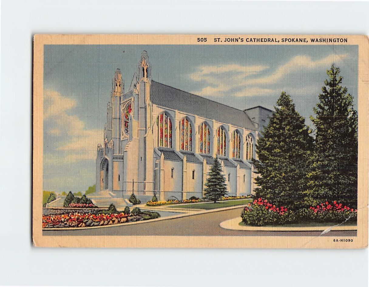 Postcard St. John's Cathedral Spokane Washington USA