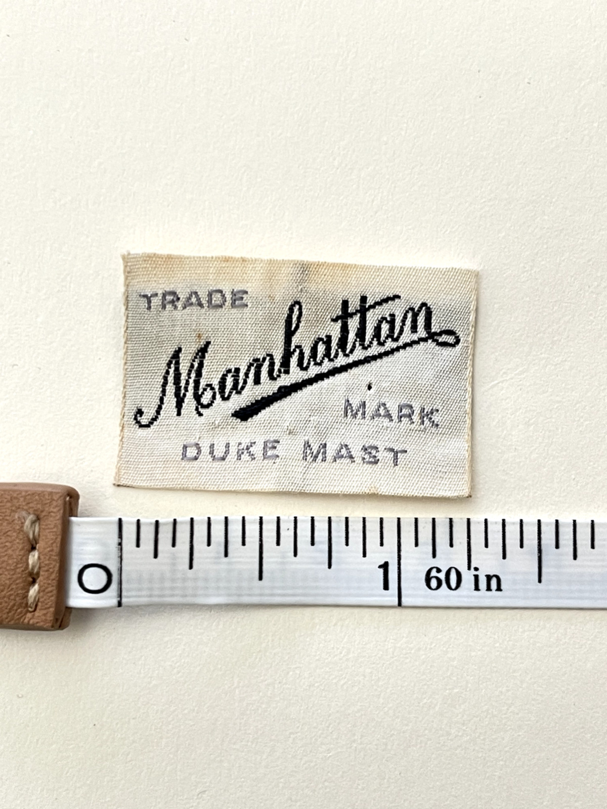 Vintage dead stock labels adorable Manhattan label with script and type fonts