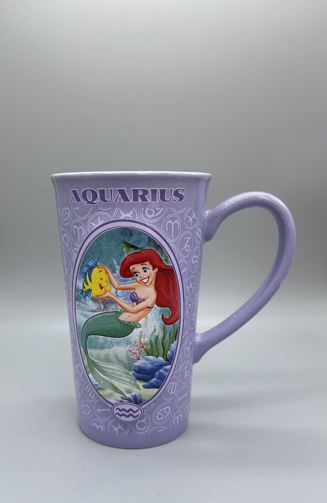 Disney Store Zodiac Horoscope Aquarius Purple The Little Mermaid Ariel Cup Mug