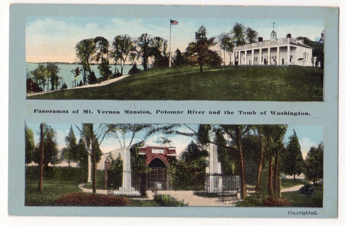 Mt. Vernon Virginia c1920\'s George Washington Mansion, Potomac River, Tomb