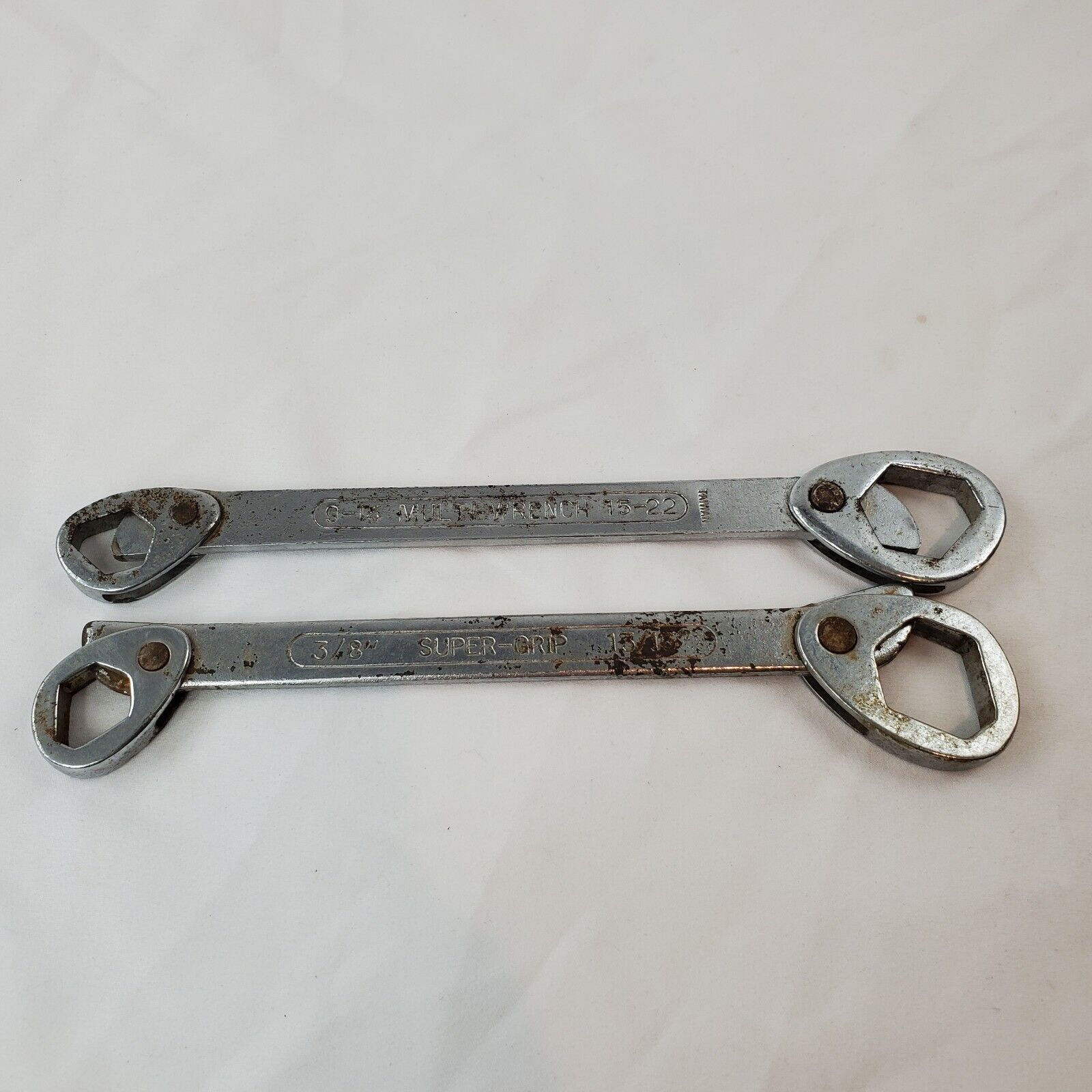 Vintage Heavy Duty Multi Wrench 9-14MM 15-22mm & Super Grip Wrench 3/8 13/16