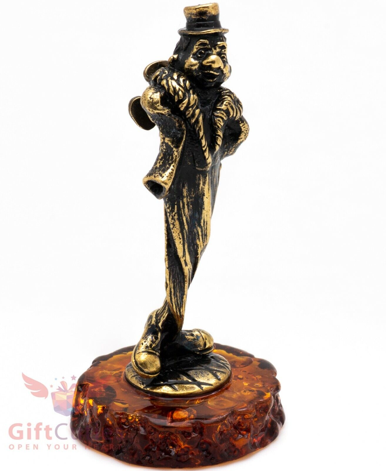 Brass Amber Figurine of pranker Karlsson on the Roof Мультфильм Карлсон IronWork