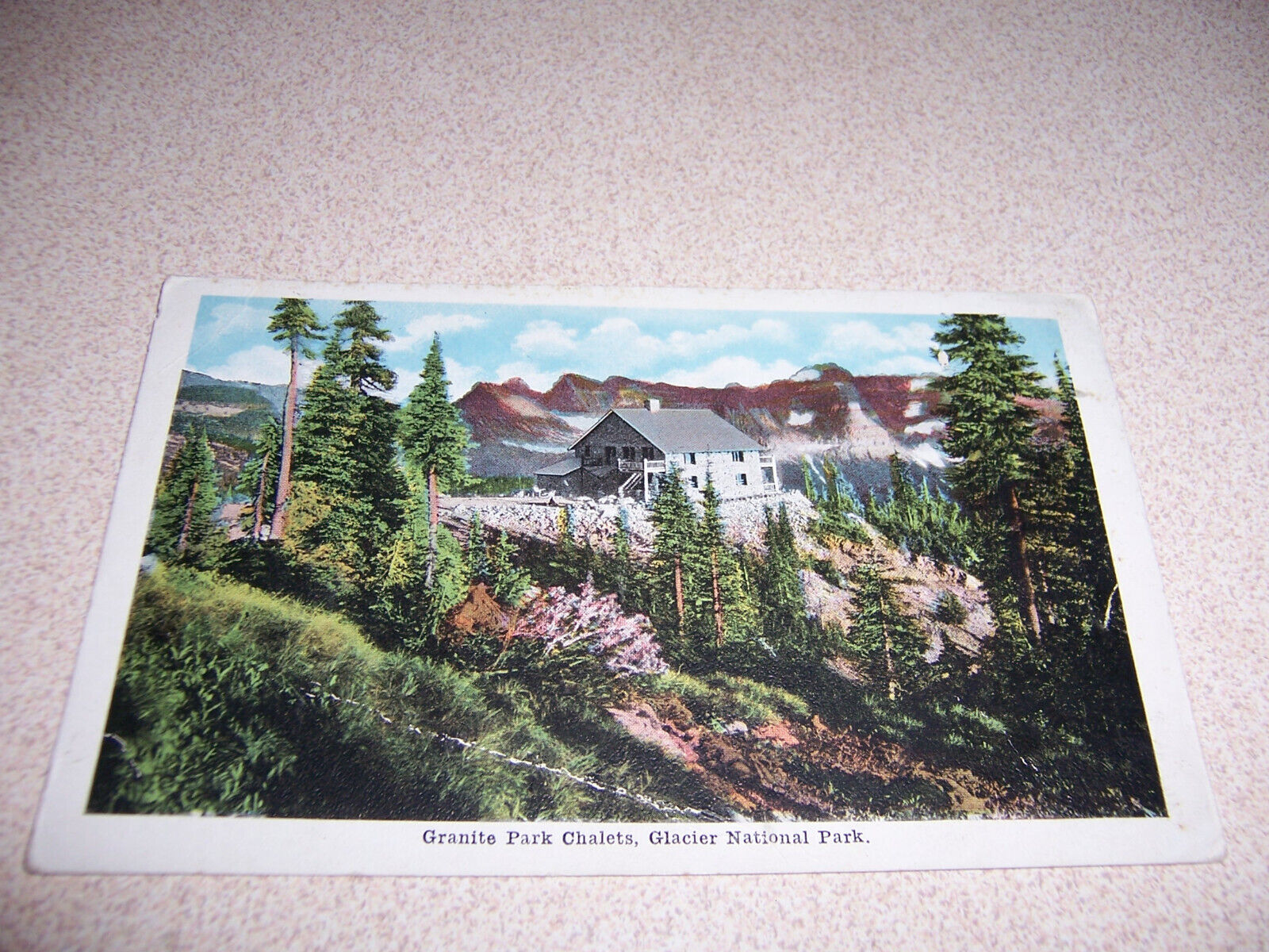 1910s GRANITE PARK CHALETS, GLACIER NATIONAL PARK, MT. ANTIQUE POSTCARD