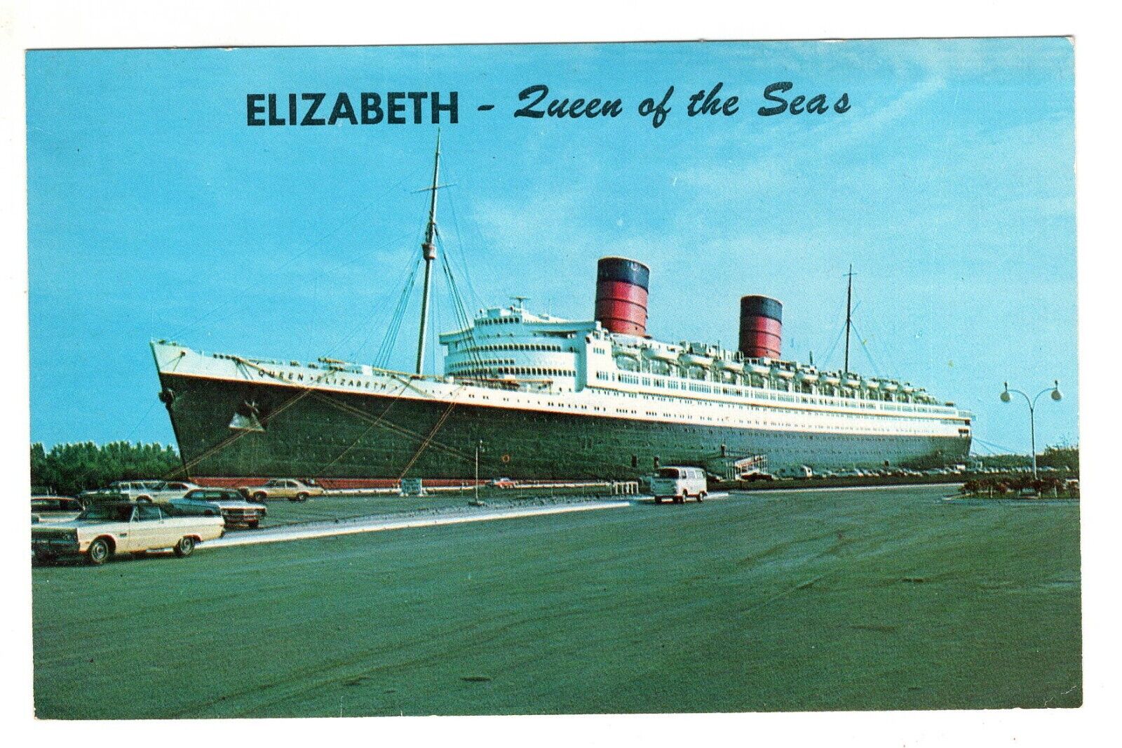 Postcard Ship Queen Elizabeth Queen of the Seas