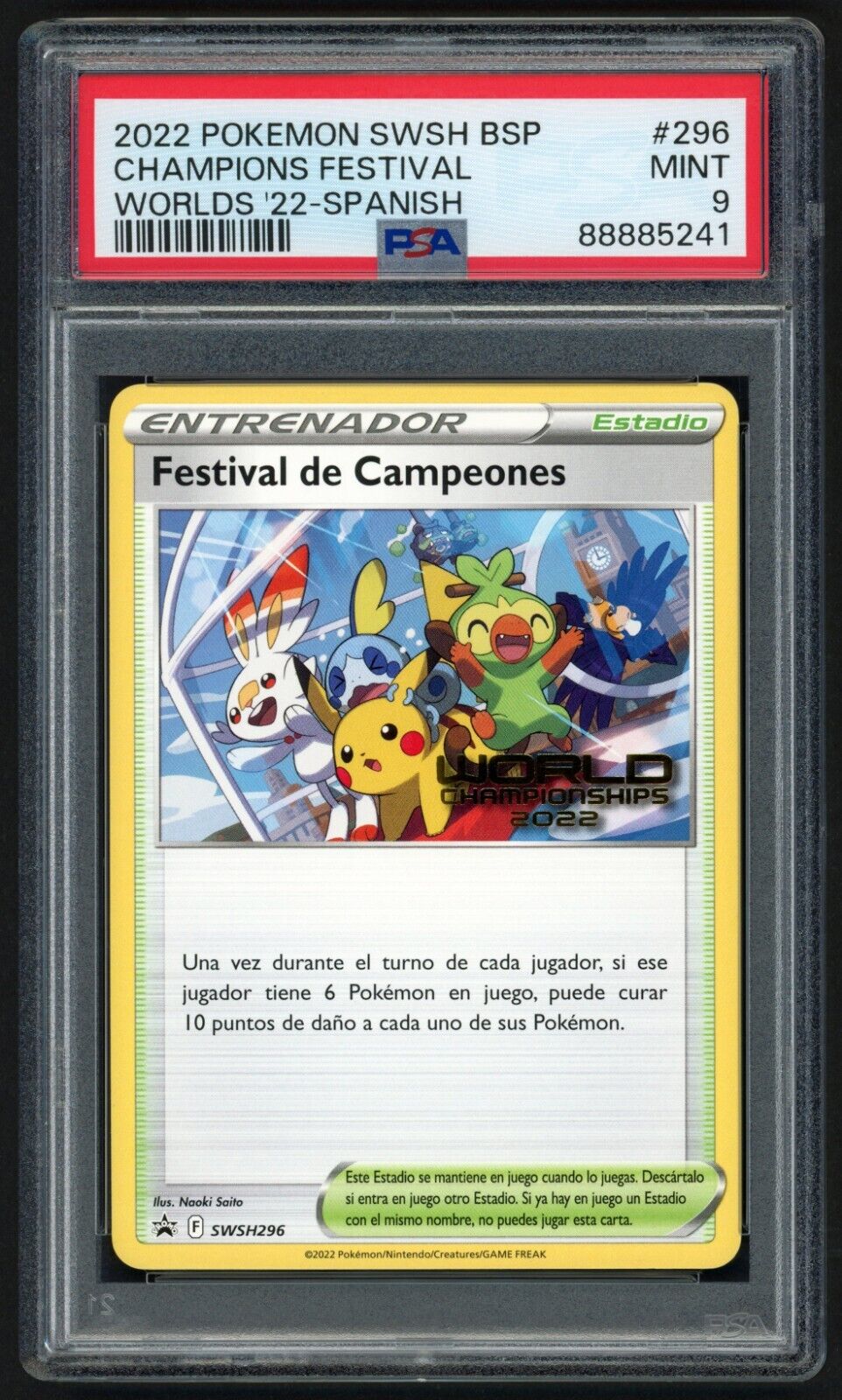 Pokemon Champions Festival SWSH296 World Championship London 2022 Spanish PSA 9