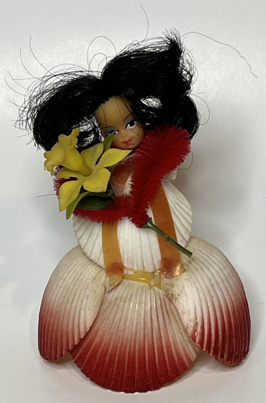 Vintage Tropical Seashell Doll Handmade Figurine