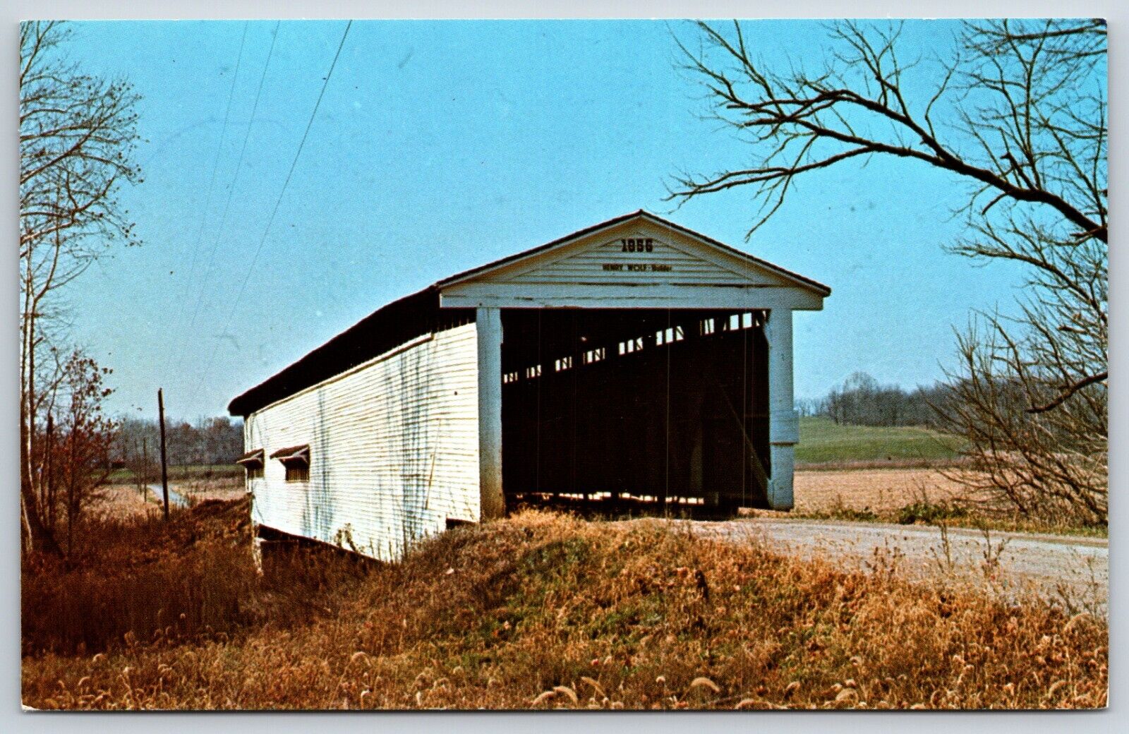 Postcard Portland Mills Bridge, Parke County, Indiana Unposted