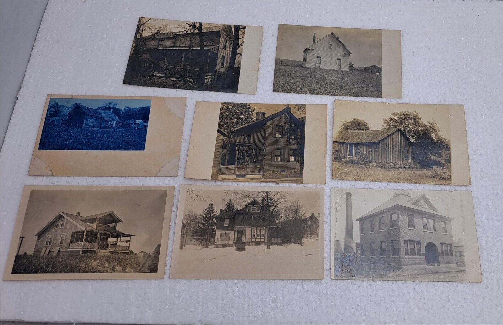 Lot of 8 RPPC Real Photo Postcards Homes Early 1900s ?