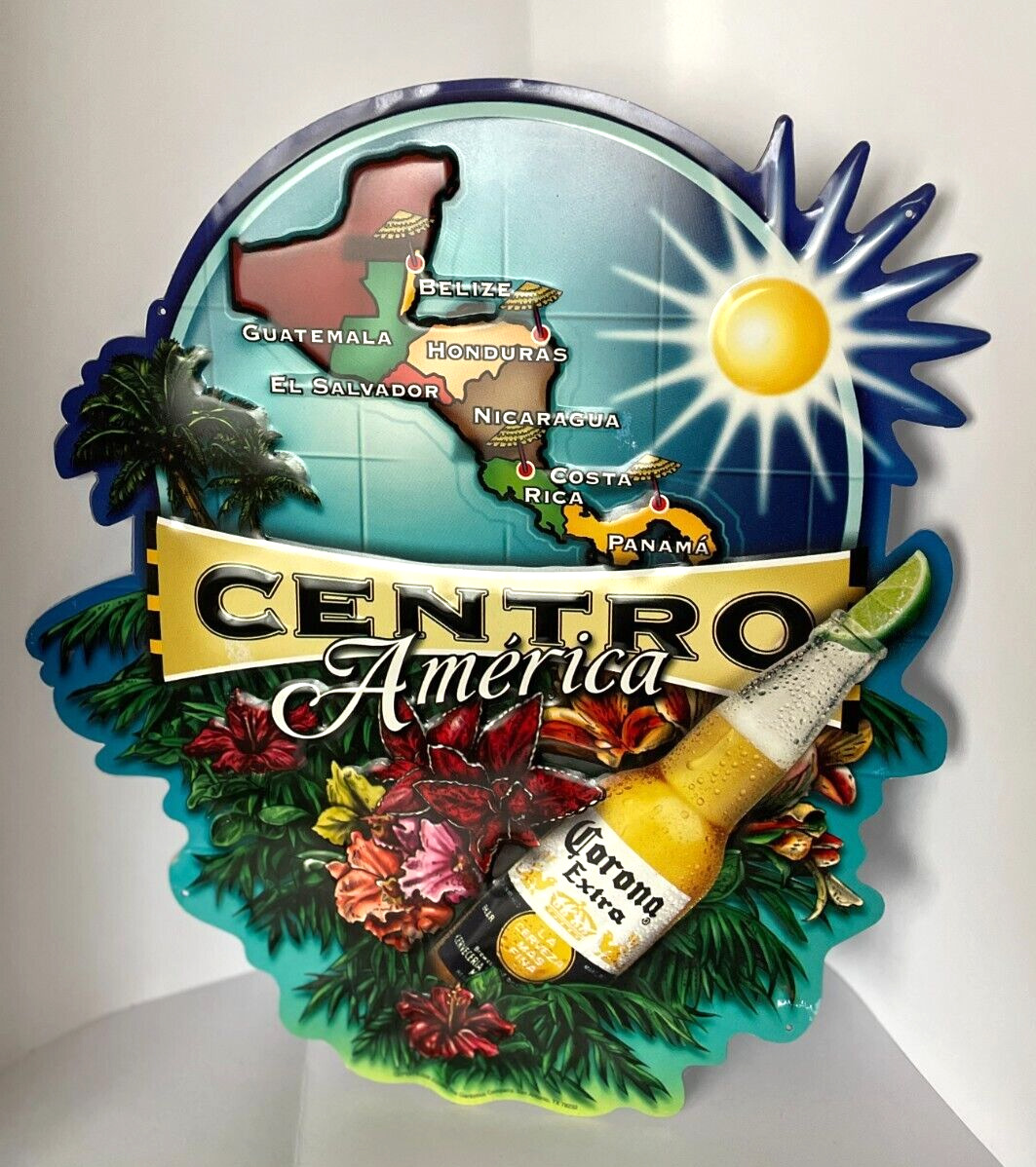Centro America Corona Extra Beer Metal Advertising Sign 16.5\