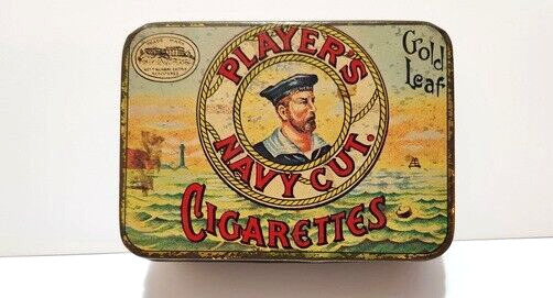 Antique Player\'s Golden Leaf Navy Cut Cigarettes Empty Tin