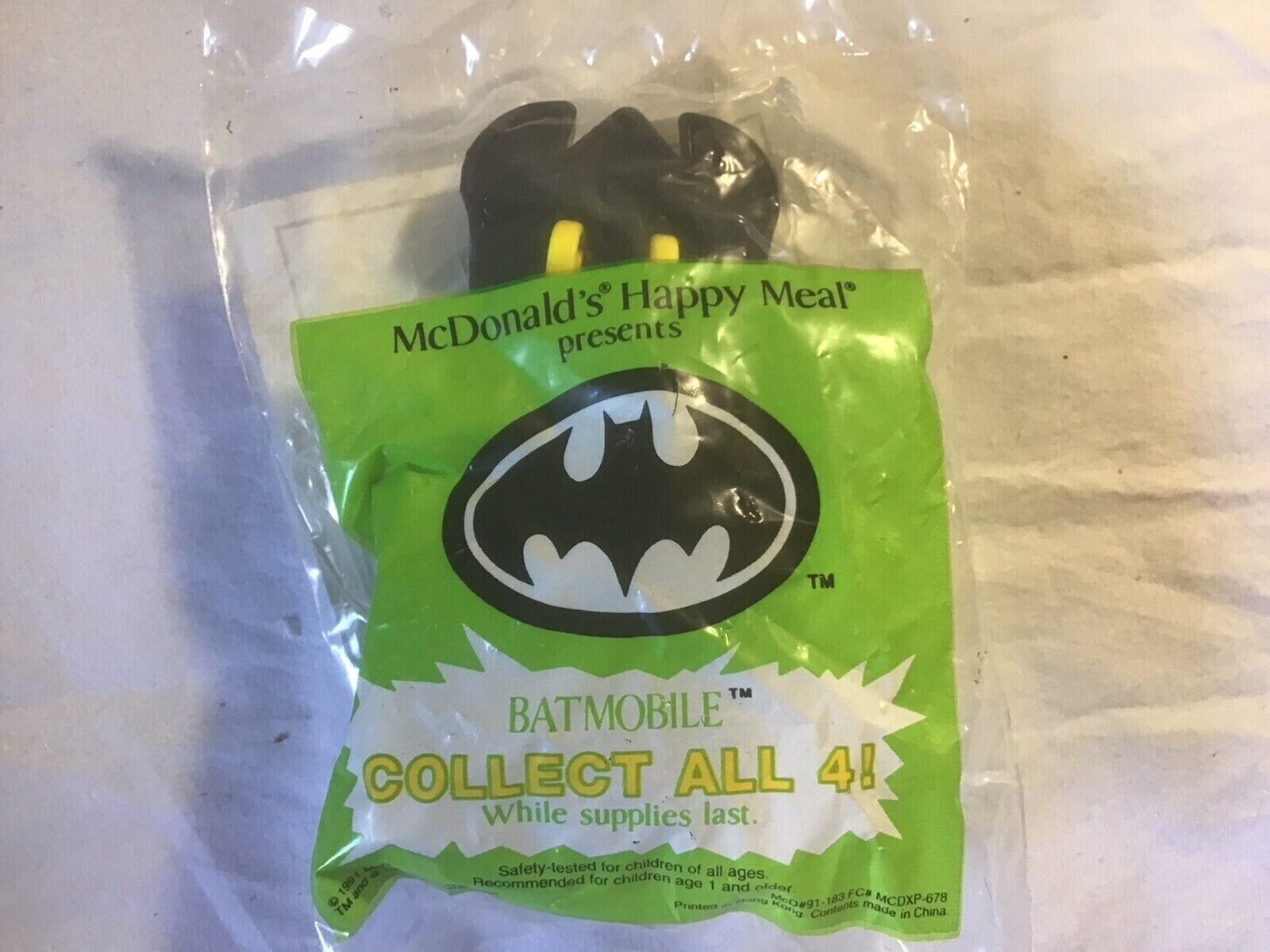 1991 McDonald’s Happy Meal Toy Batman Returns Batmobile NIP Sealed New Rare Car