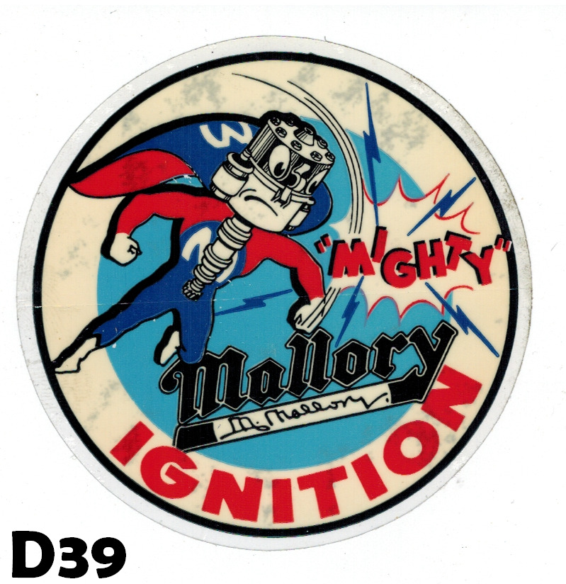 Mighty Mallory Ignition decals from the 60\'s 2PC reverse style decal