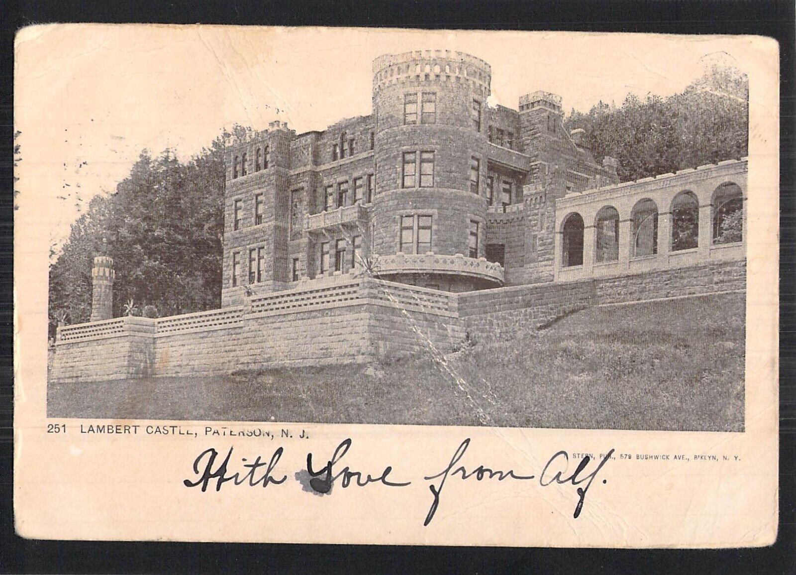D9615 USA Lambert Castle Paterson NJ c1905 vintage postcard