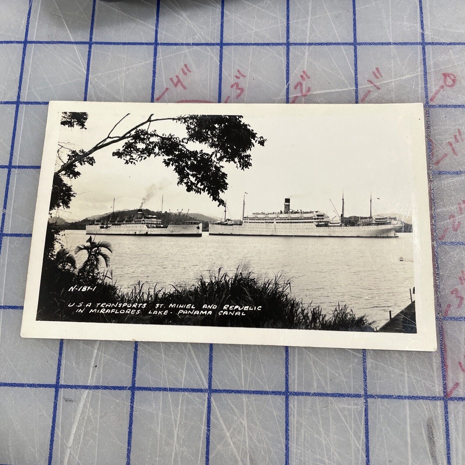 Picture postcard USA Transports St. Mihiel And Republic Miraflores Panama Canal