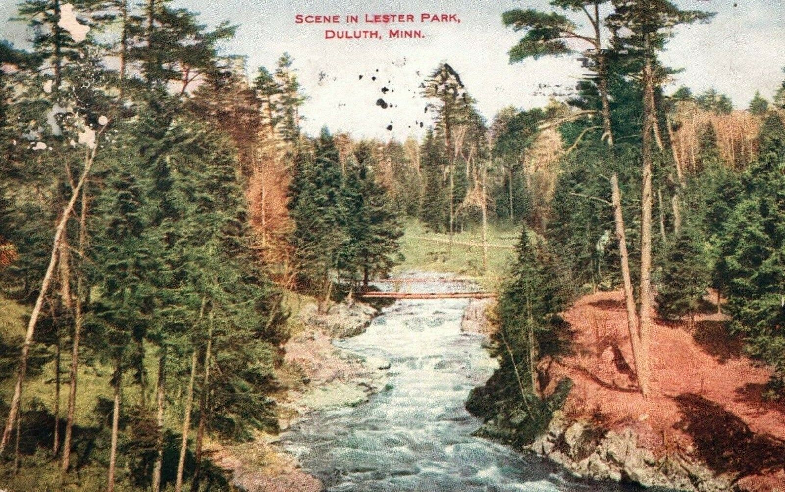Postcard Divided Back Scenes in Lester Park Duluth Minnesota 1919