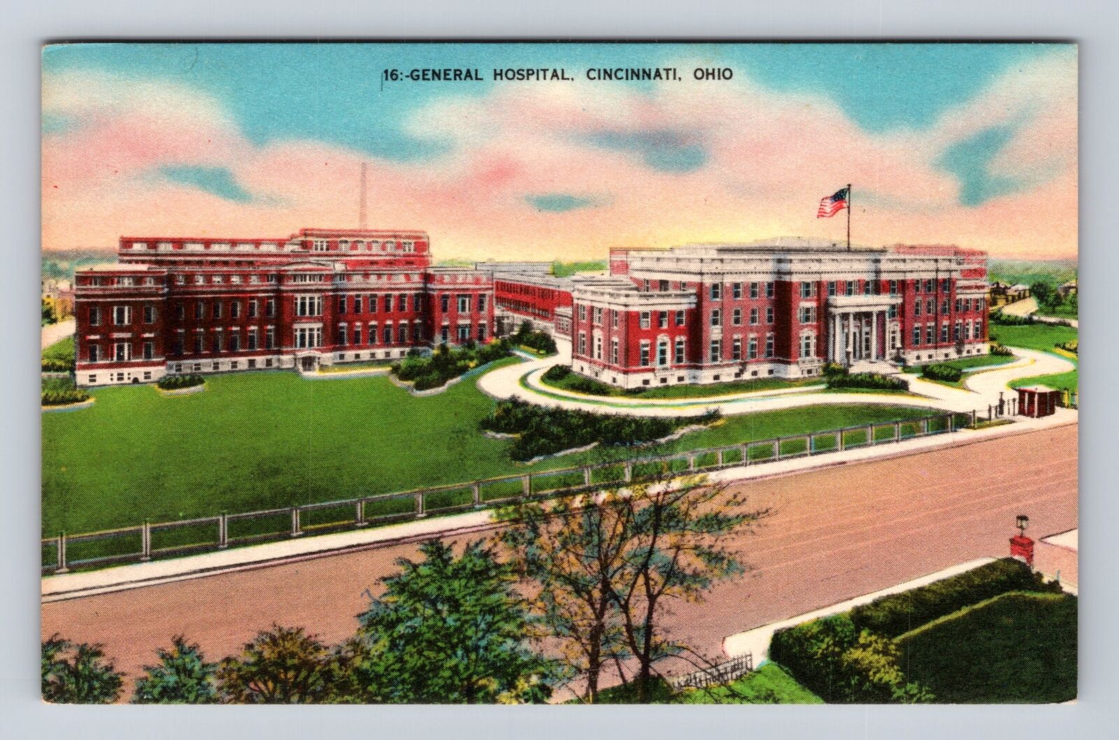 Cincinnati OH-Ohio, General Hospital, Antique, Vintage Souvenir Postcard