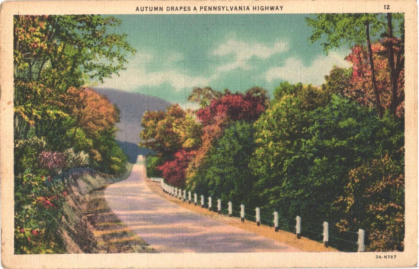 Picturesque Road, Autumn Drapes A Pennsylvania Highway Postcard