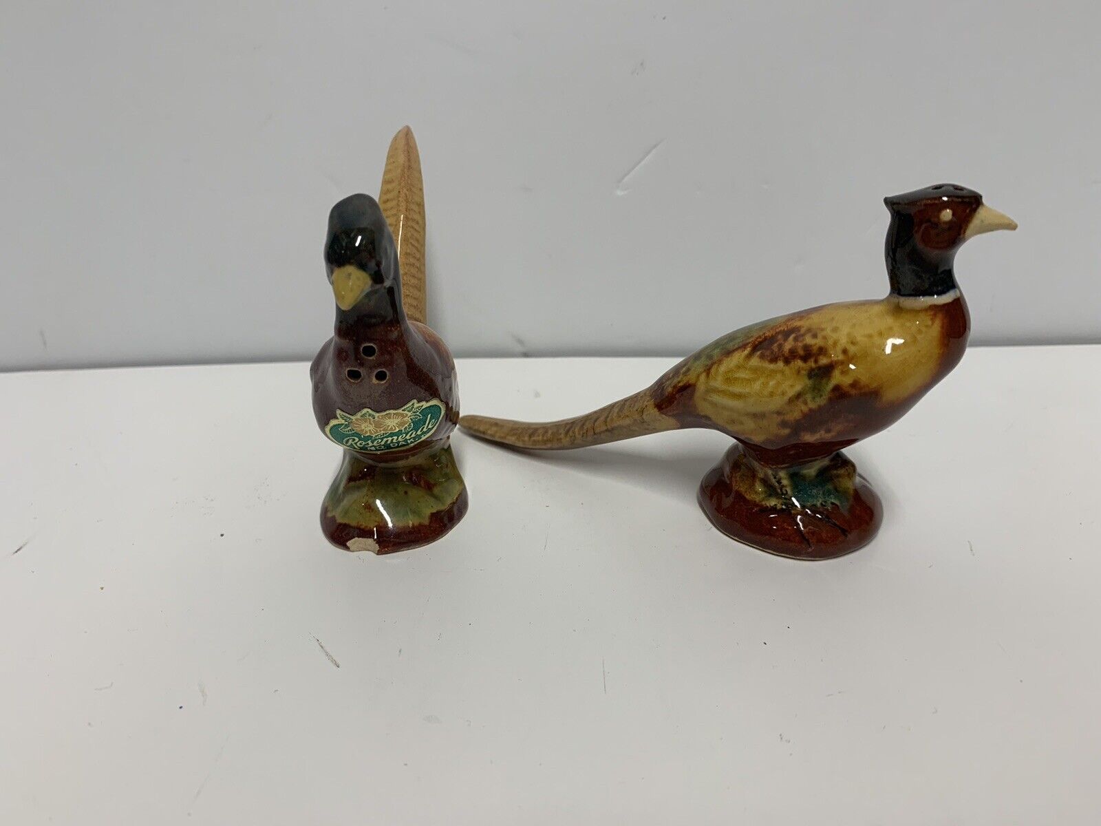 Rosemade pheasant salt and pepper shakers vintage READ
