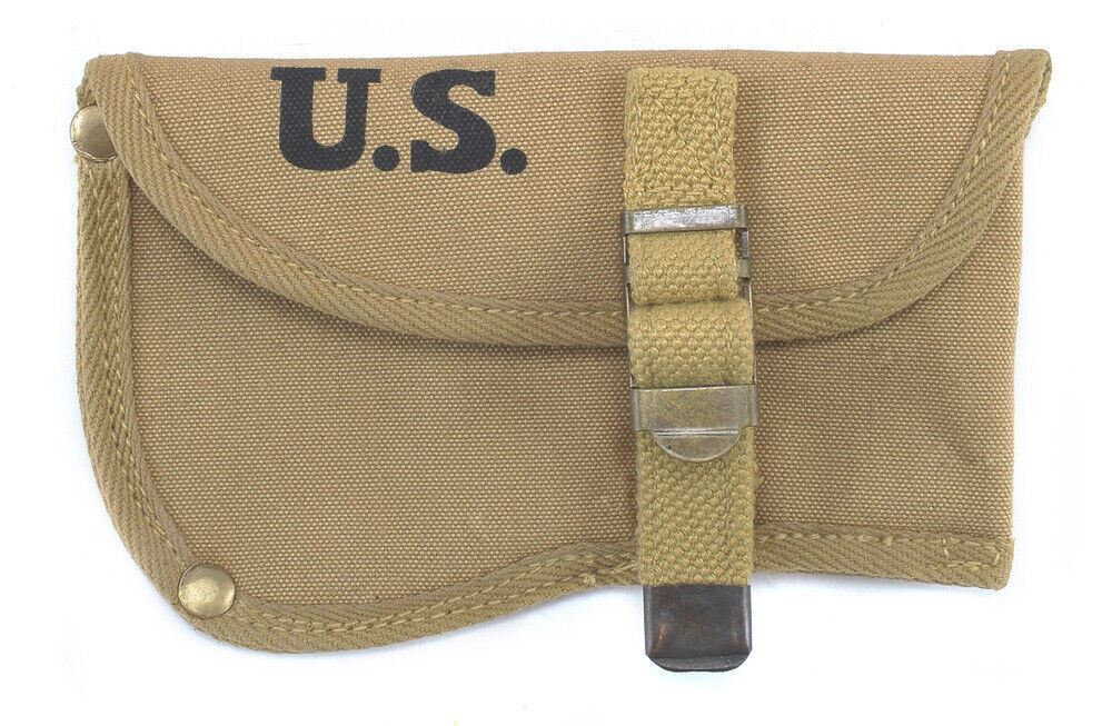 US WW2 Military Hatchet Ax cover Khaki marked \