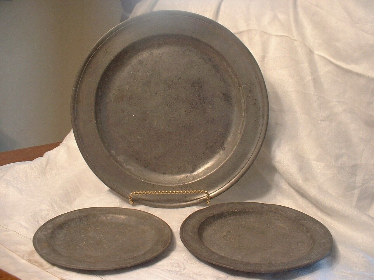 3 Antique 18Th / 19ThC Pewter Plates/Charger
