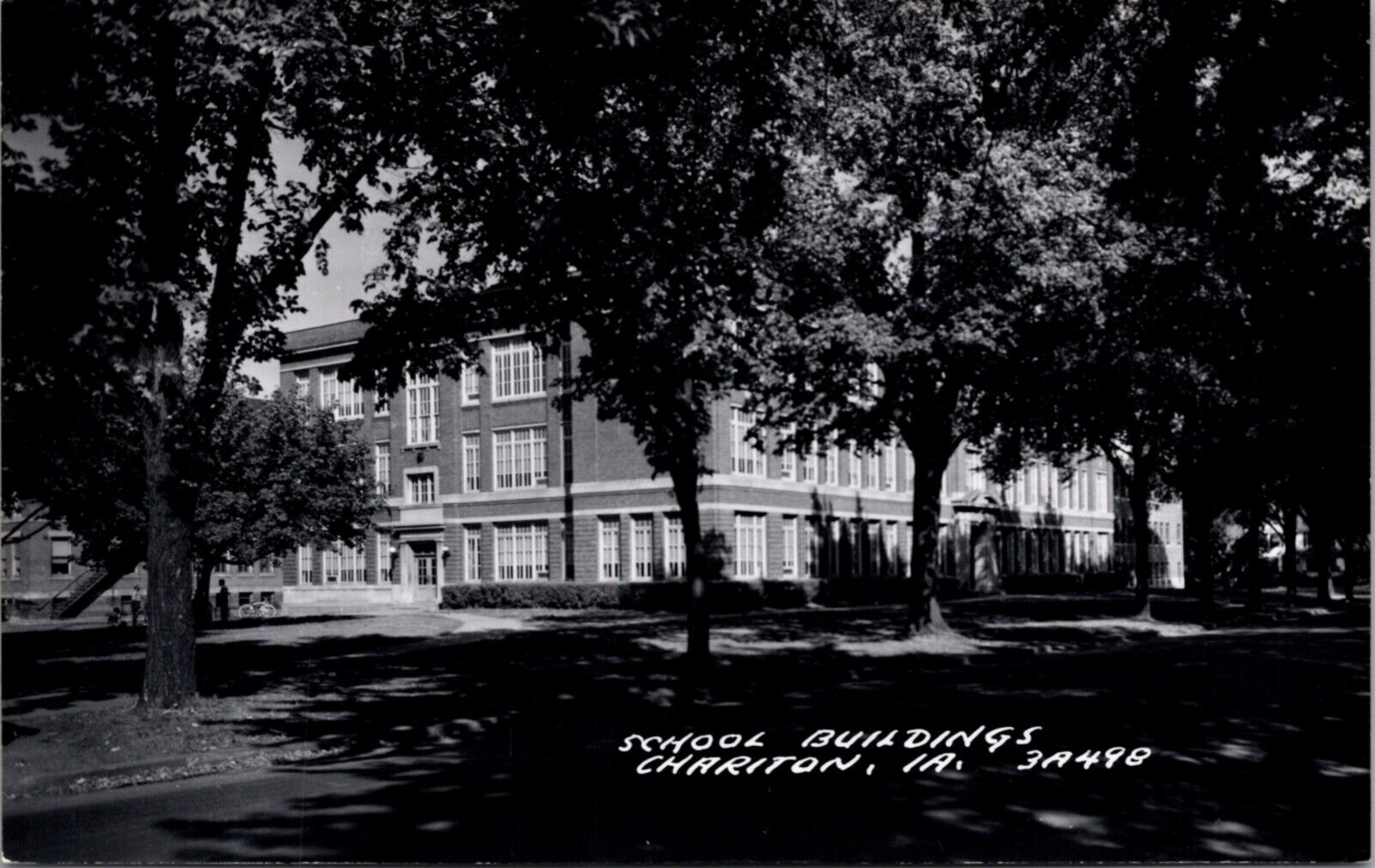 Real Photo Postcard School Building in Chariton, Iowa