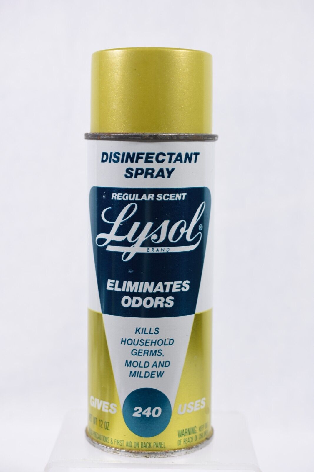 Vintage Lysol Gold Regular Scent Spray 12 Oz Can Retro Advertising Collectible